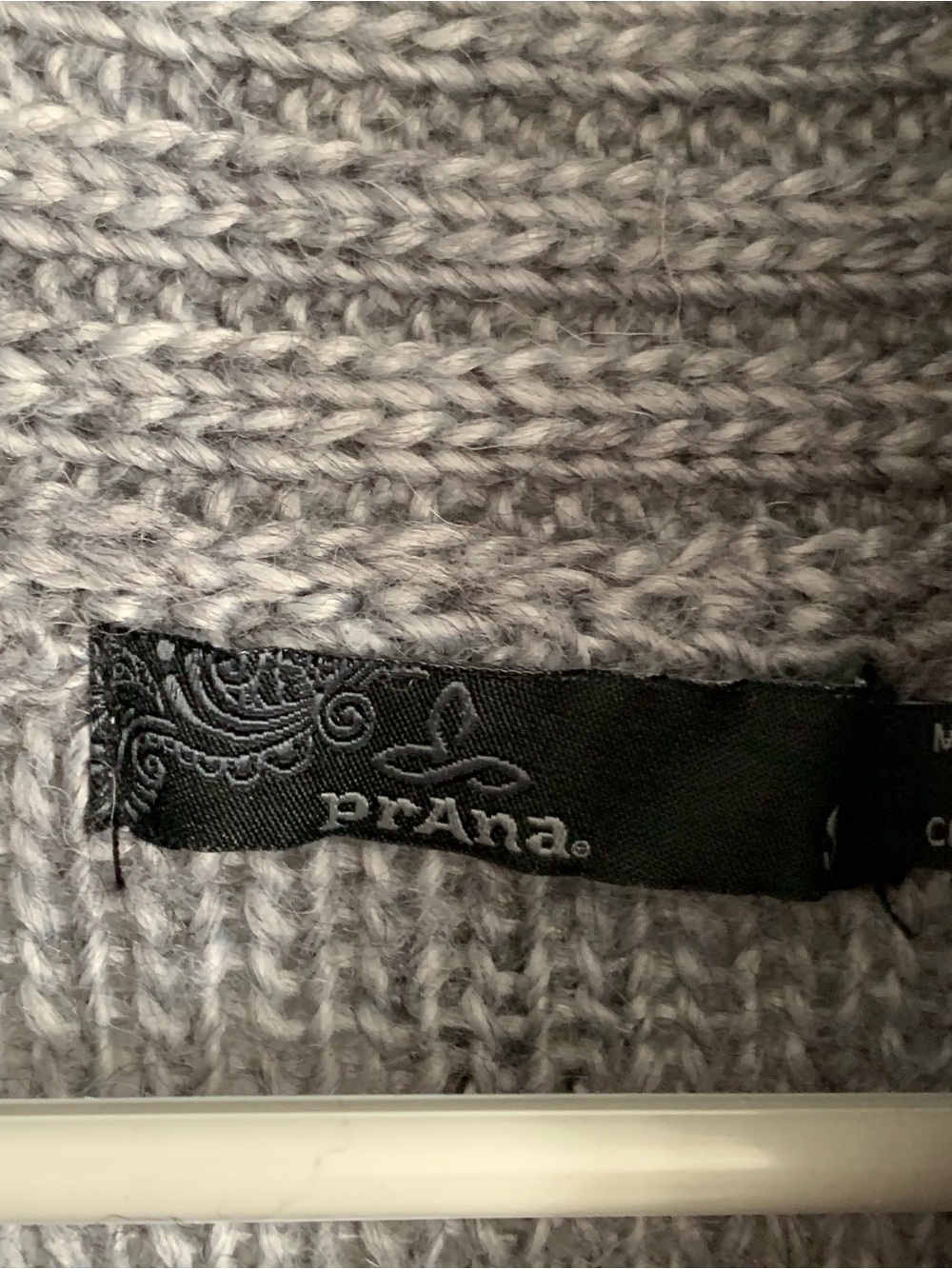 PRANA Women’s Gray Long Sleeve Single Button Cardigan Sweater - Picture 3 of 7